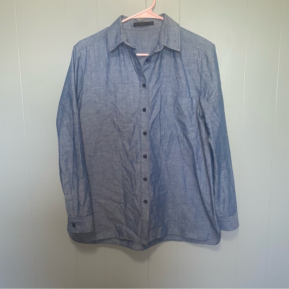 Jenni Kayne Relaxed Blue Chambray Button Down Shirt Small